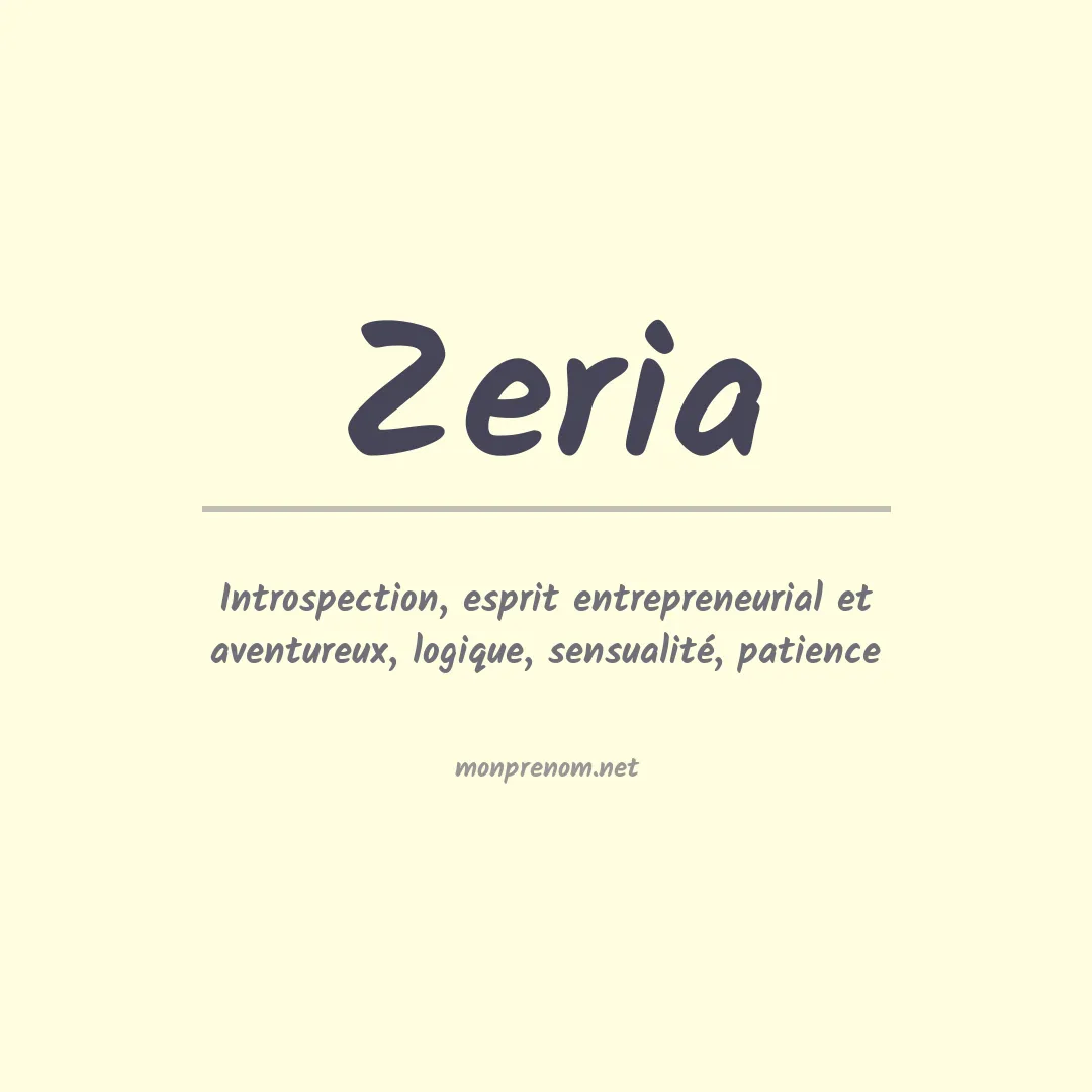 Prénom Zeria