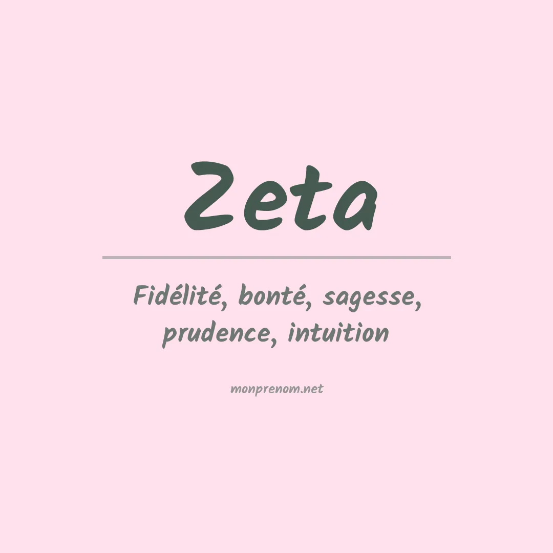 Signification du prénom Zeta