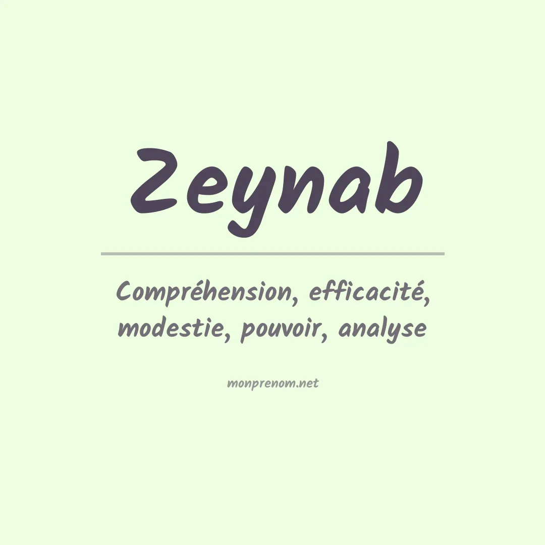 Signification du prénom Zeynab
