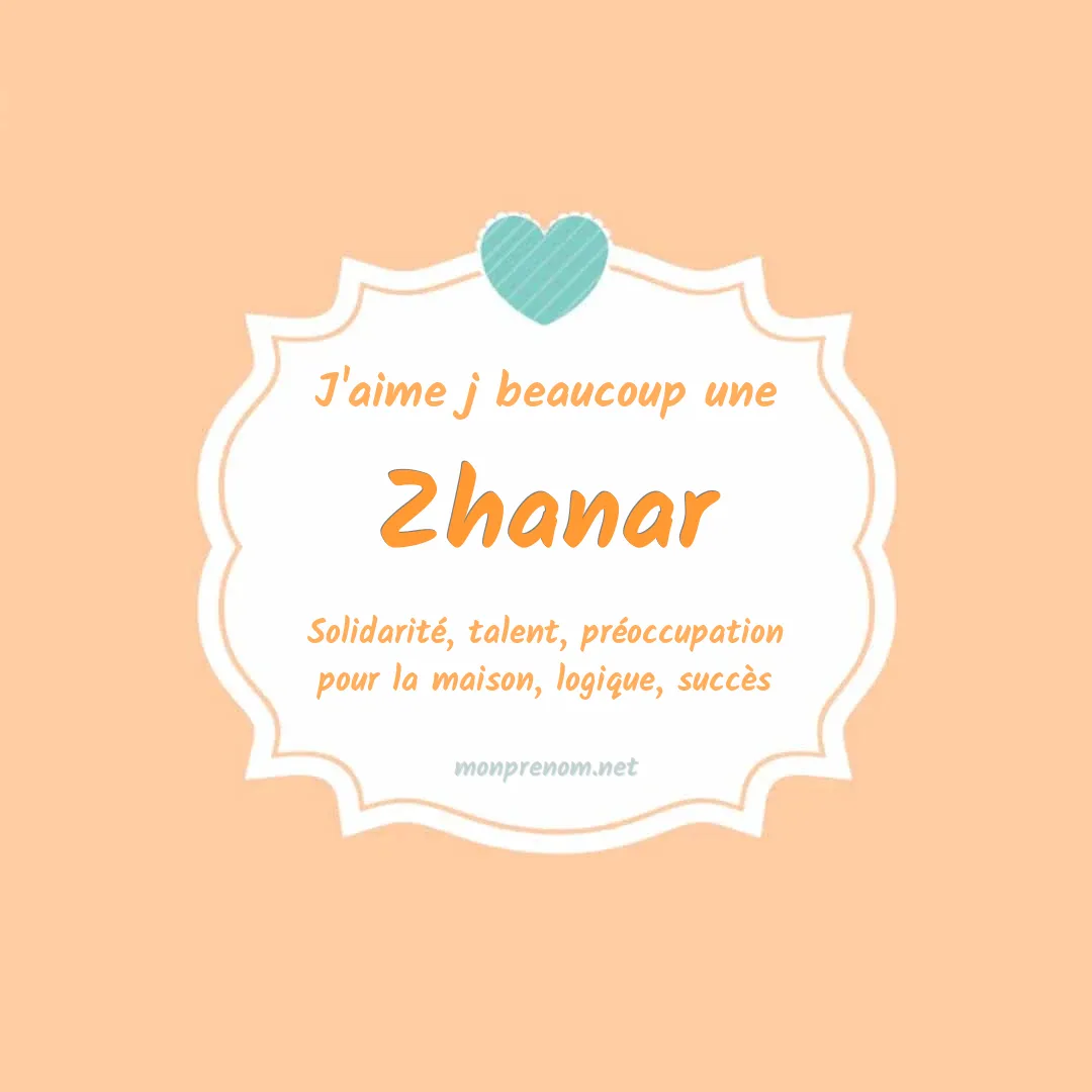 J'aime beaucoup Zhanar