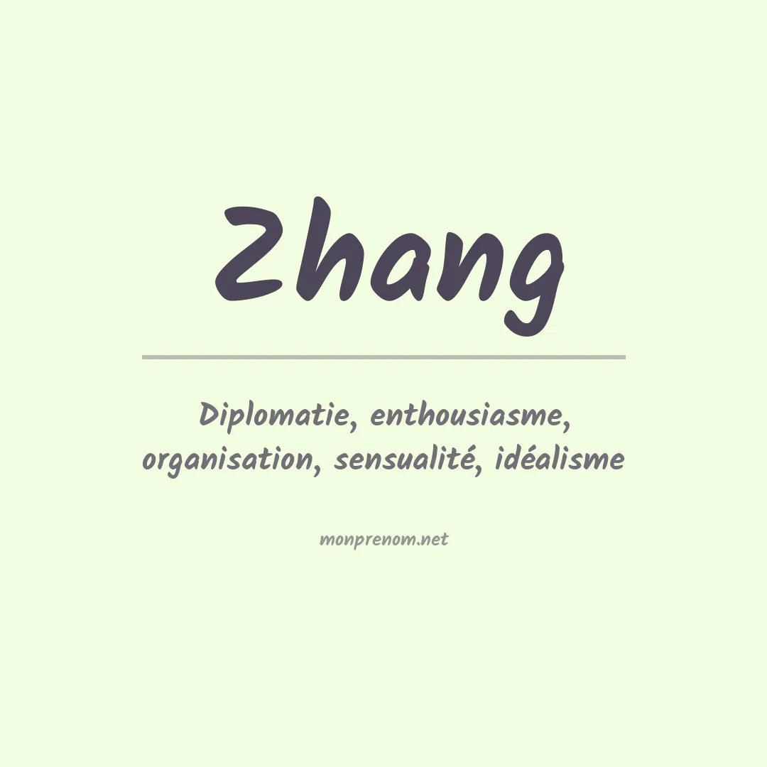 Prénom Zhang