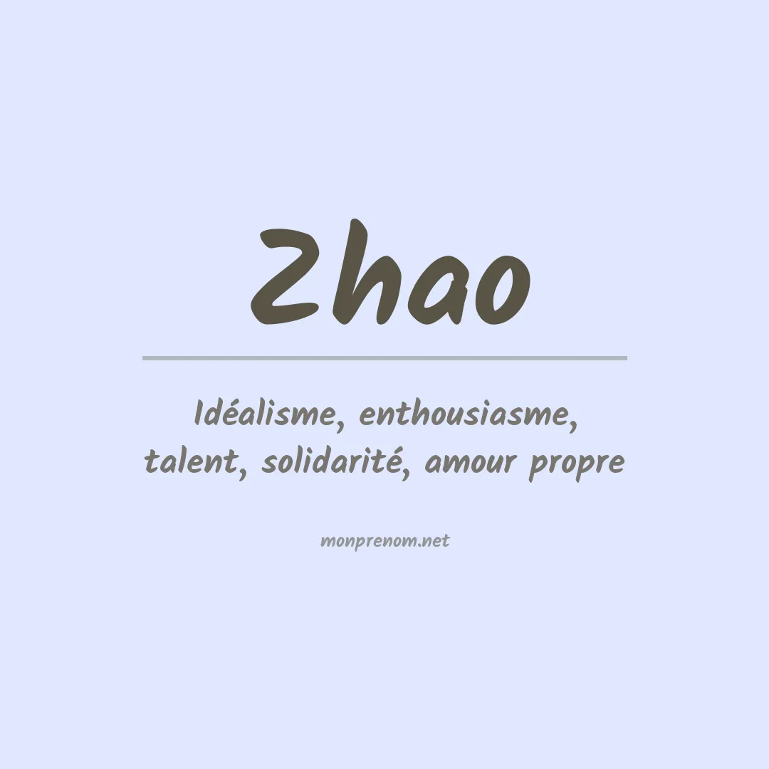Prénom Zhao