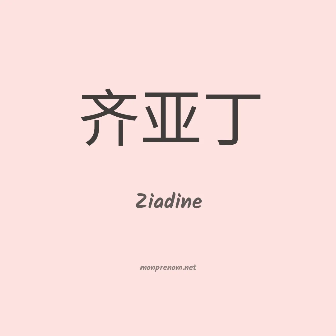 Ziadine en chinois