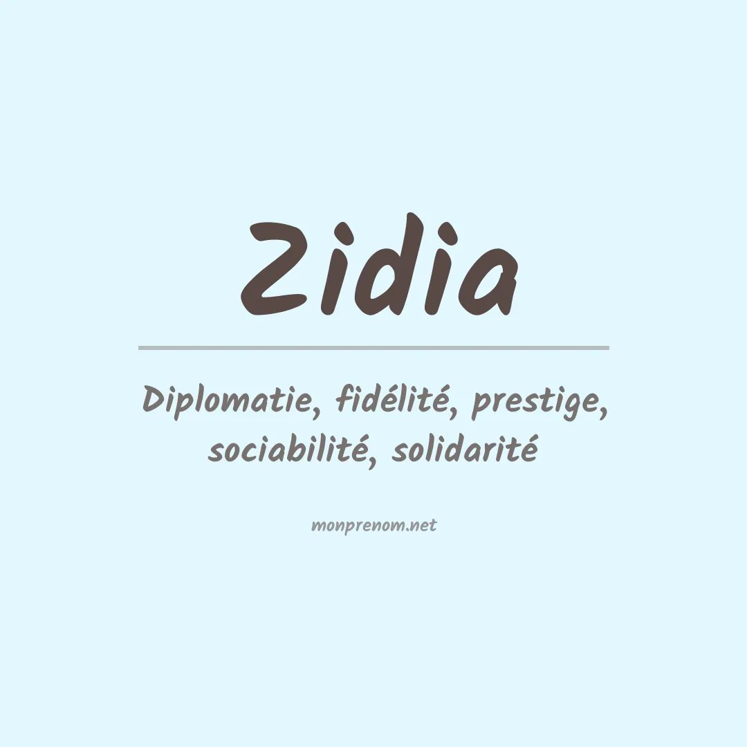 Prénom Zidia