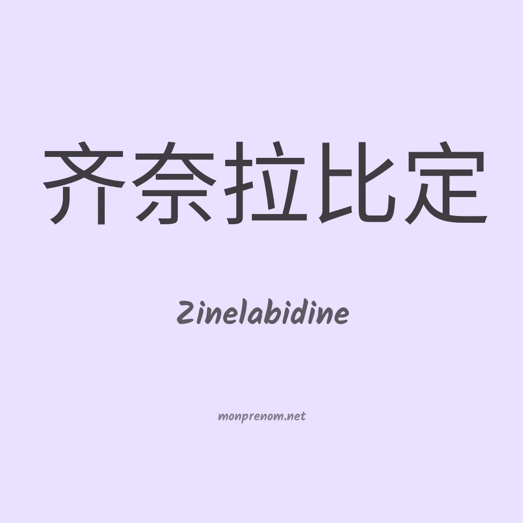 Zinelabidine en chinois