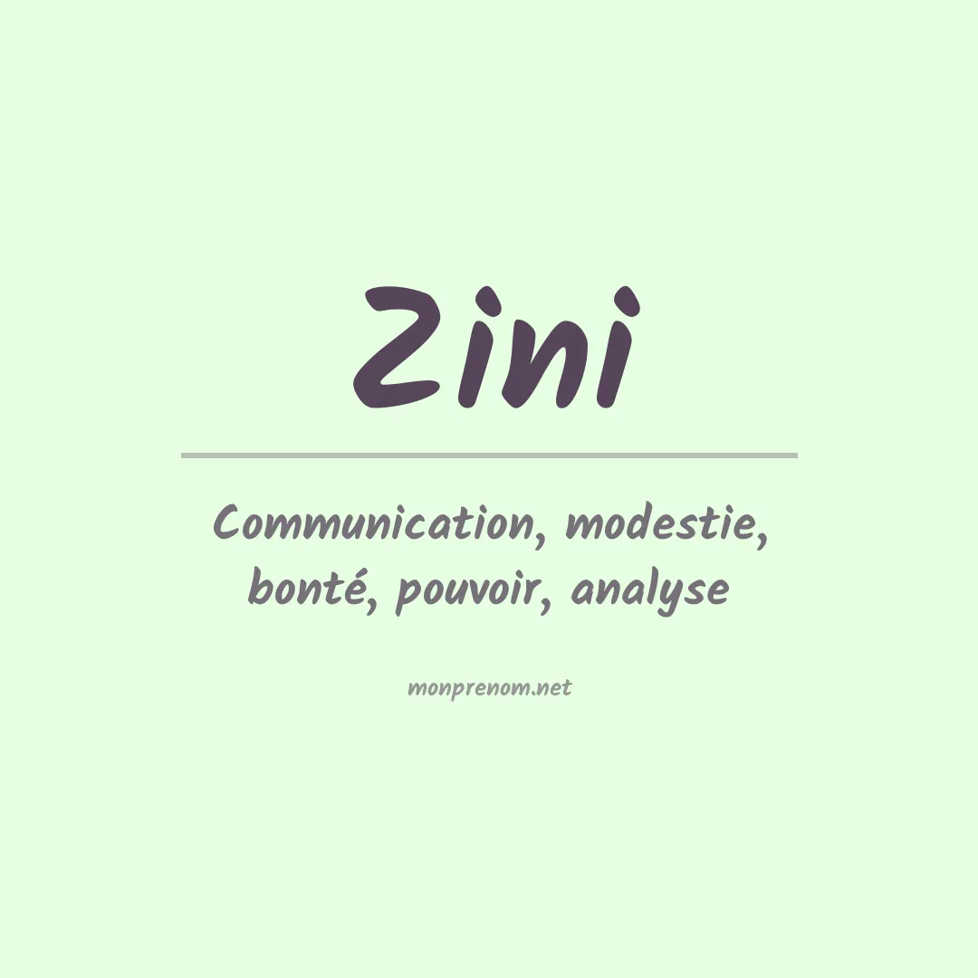 Prénom Zini