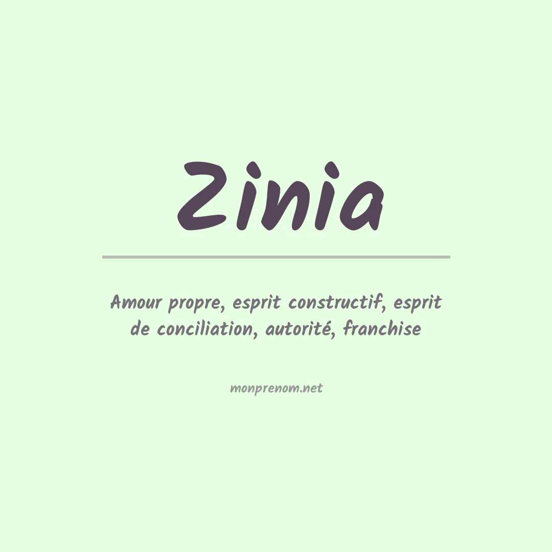 Prénom Zinia