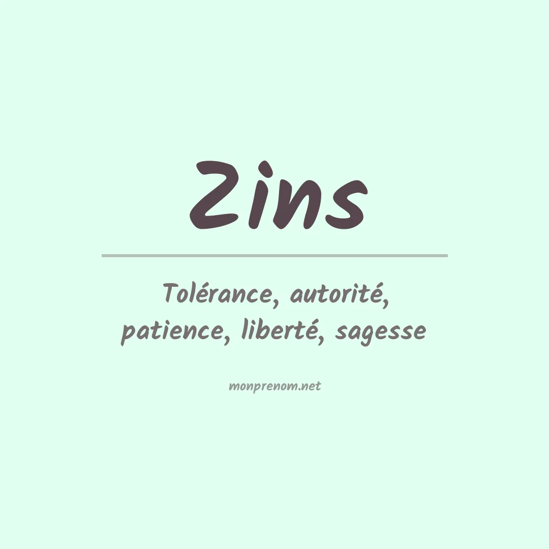Prénom Zins