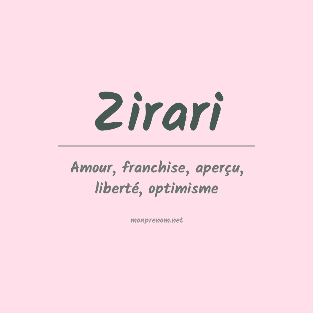 Signification du prénom Zirari