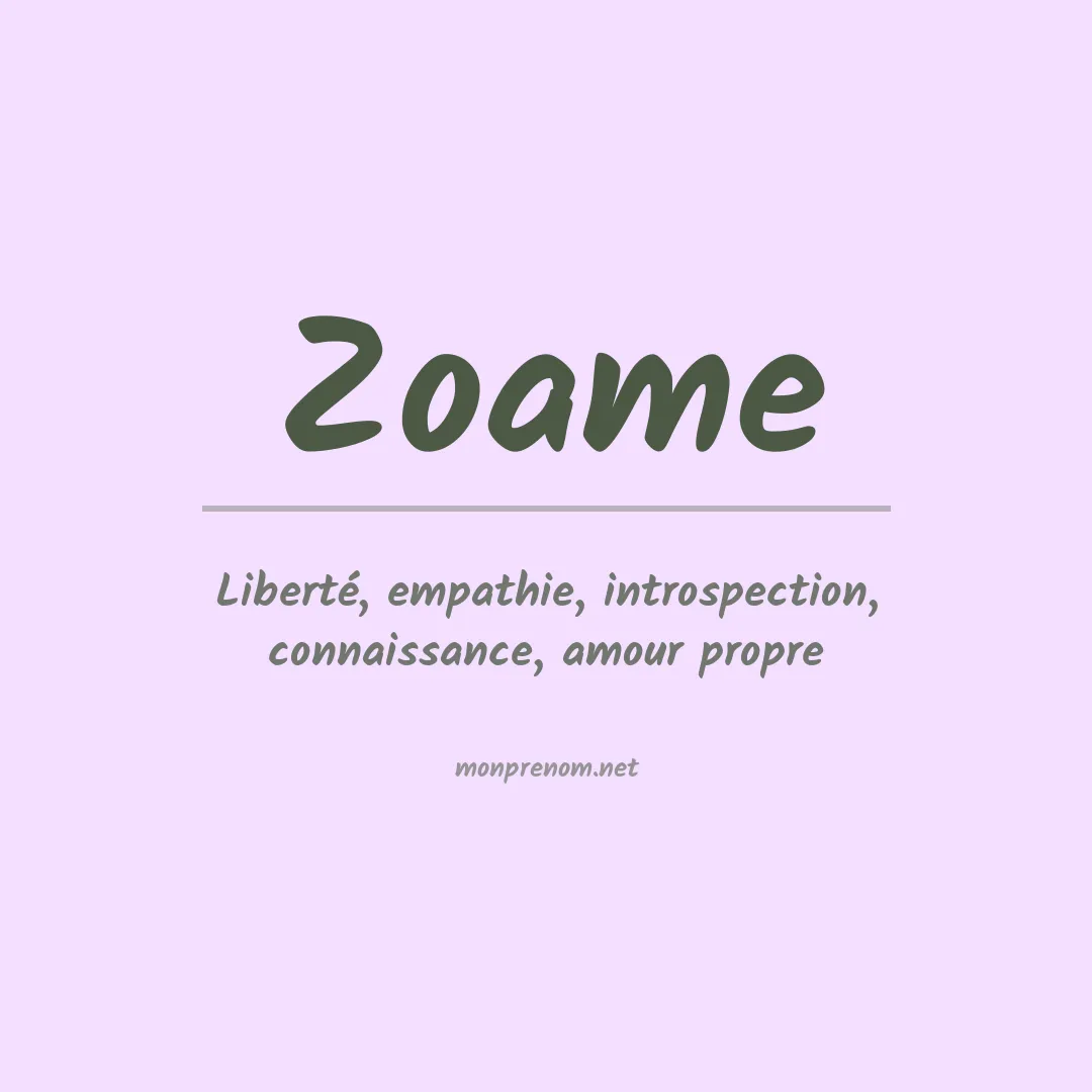 Signification du prénom Zoame