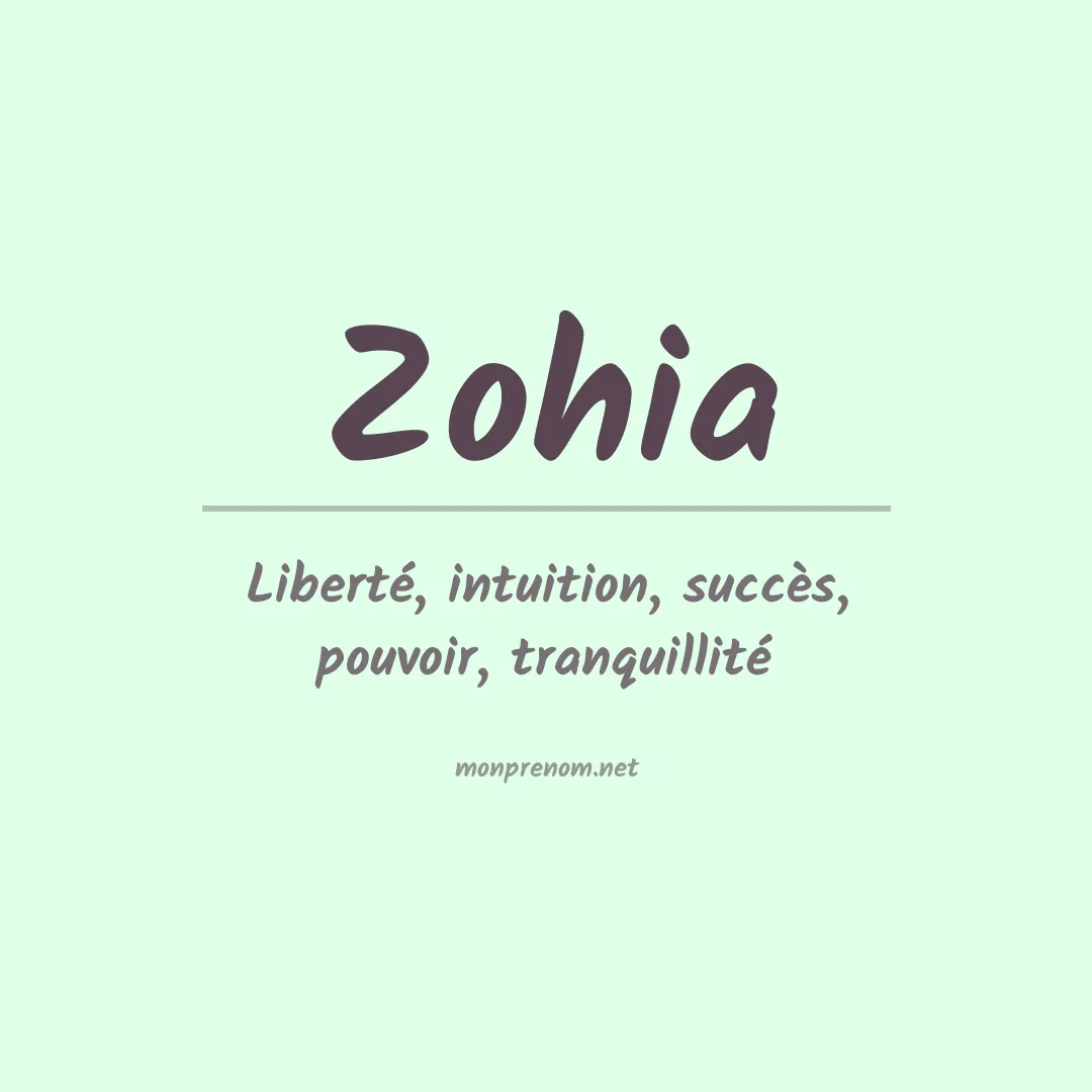 Signification du prénom Zohia