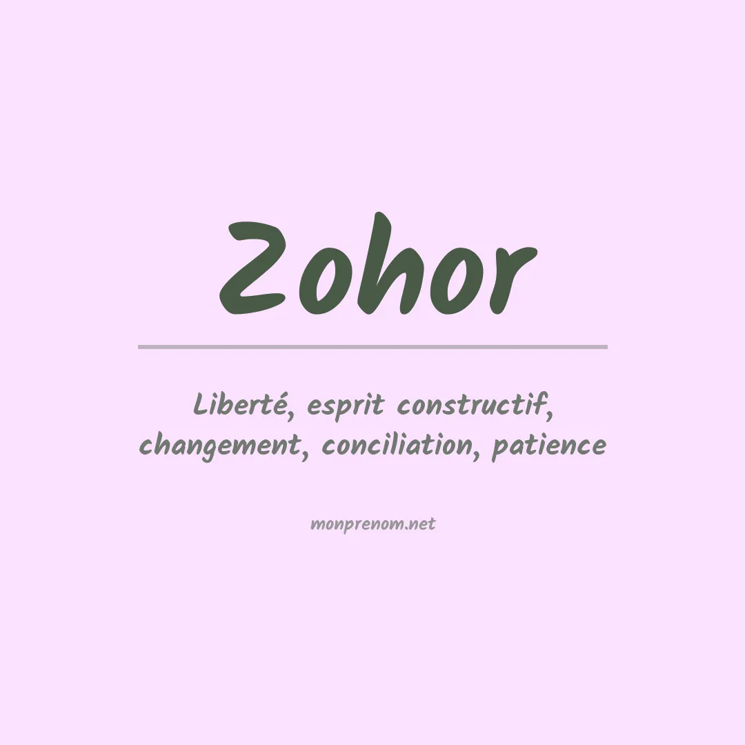 Signification du prénom Zohor