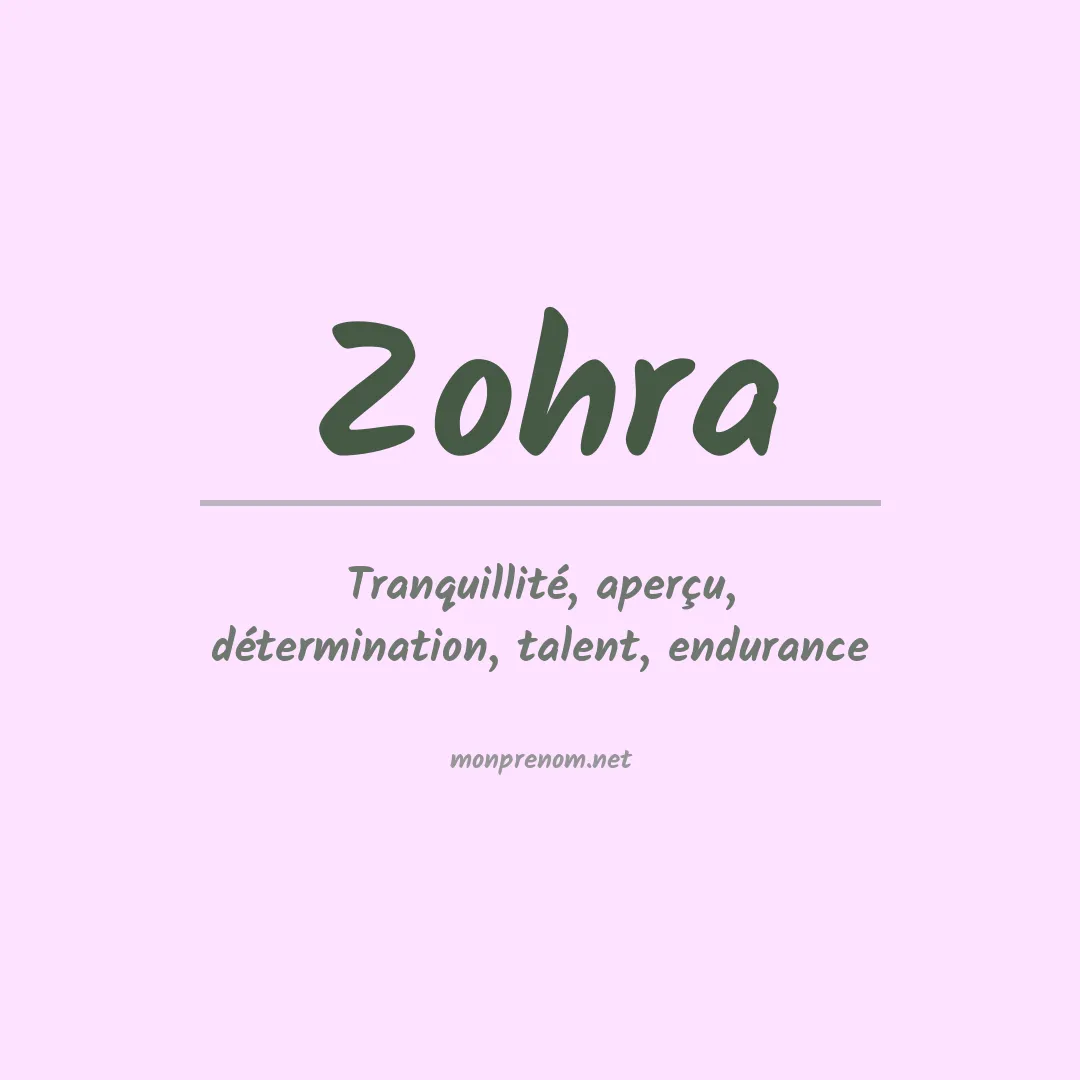 Prénom Zohra
