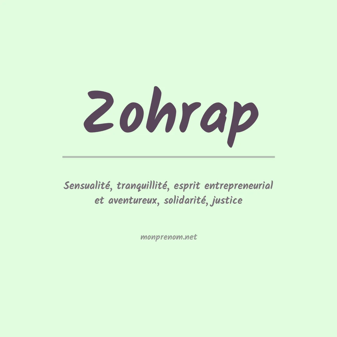 Signification du prénom Zohrap
