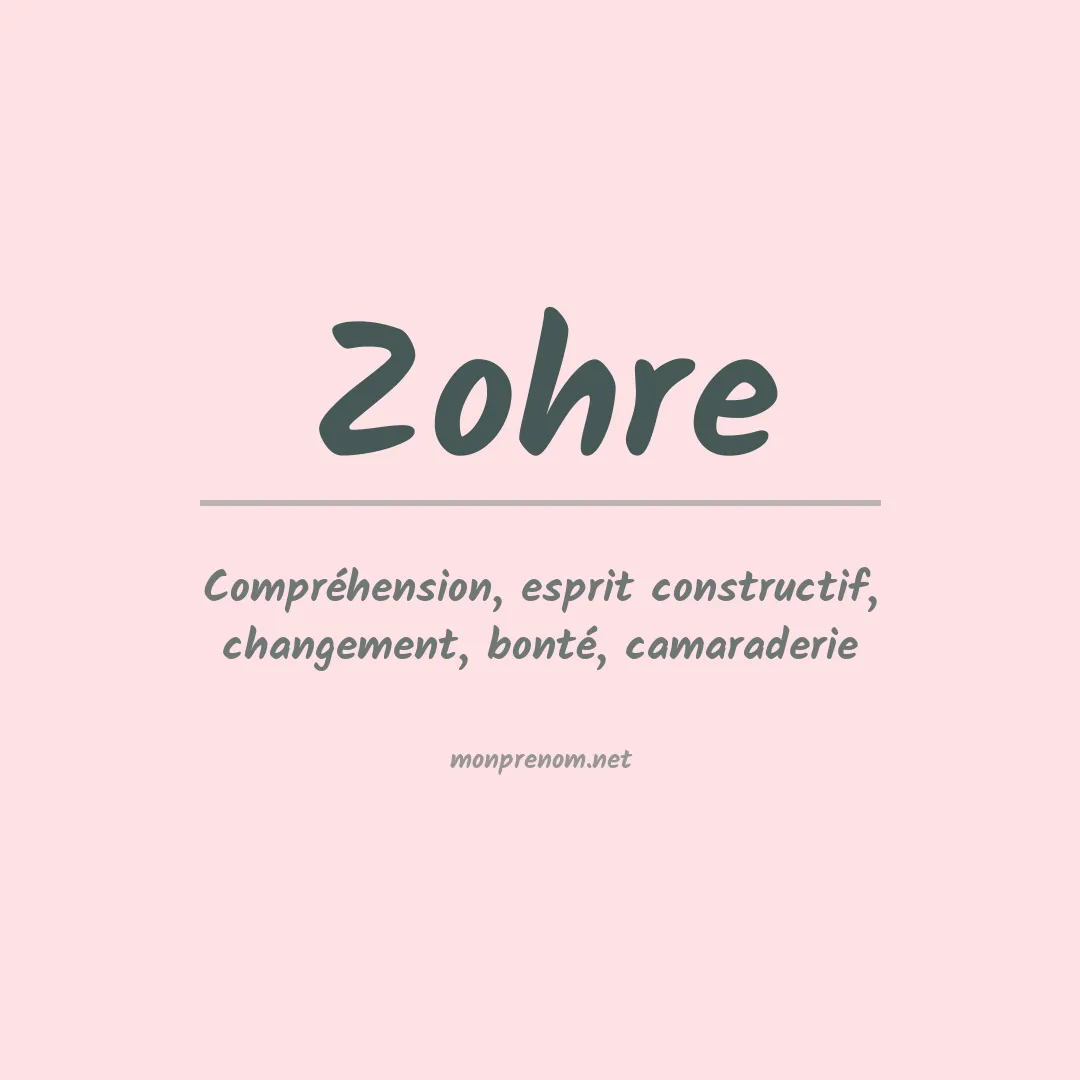 Signification du prénom Zohre