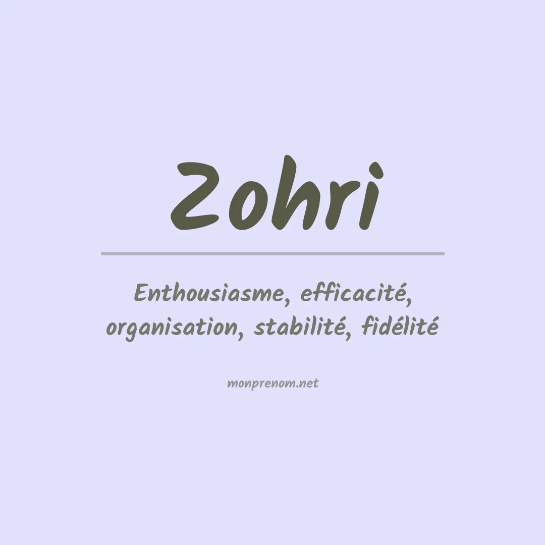 Signification du prénom Zohri