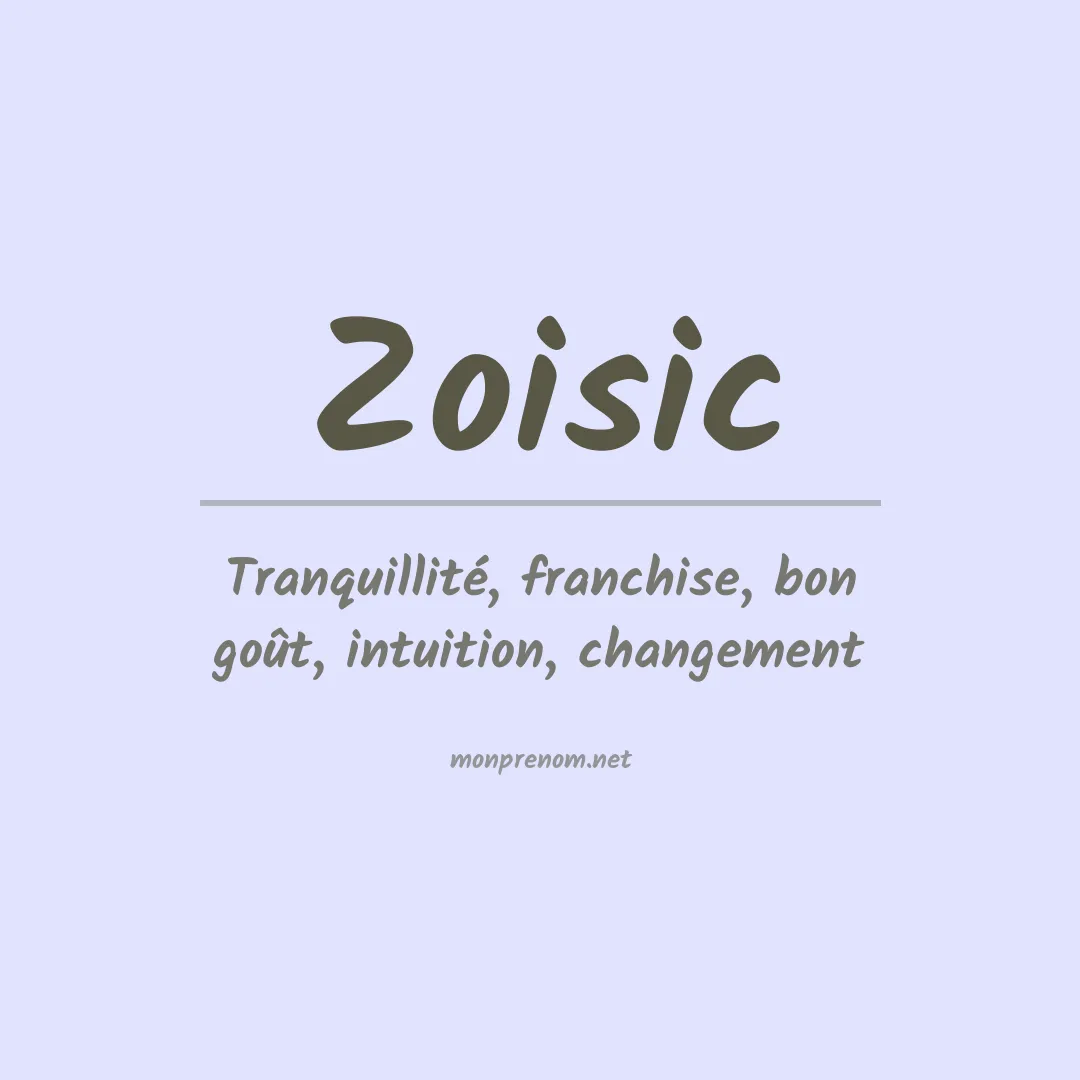 Signification du prénom Zoisic