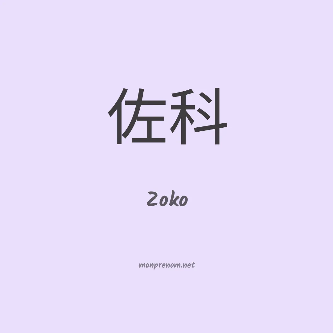 Zoko en chinois