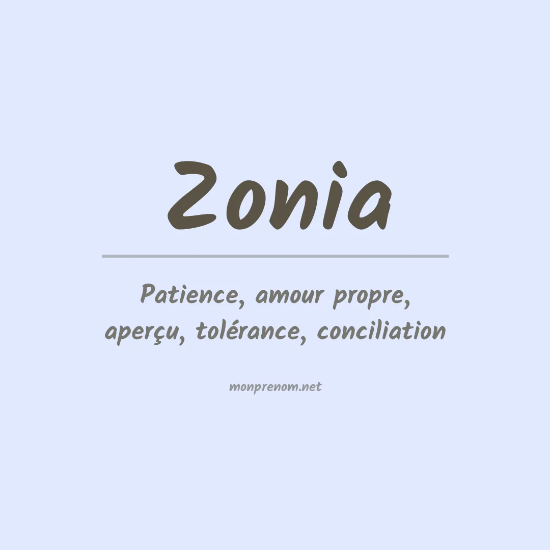 Prénom Zonia