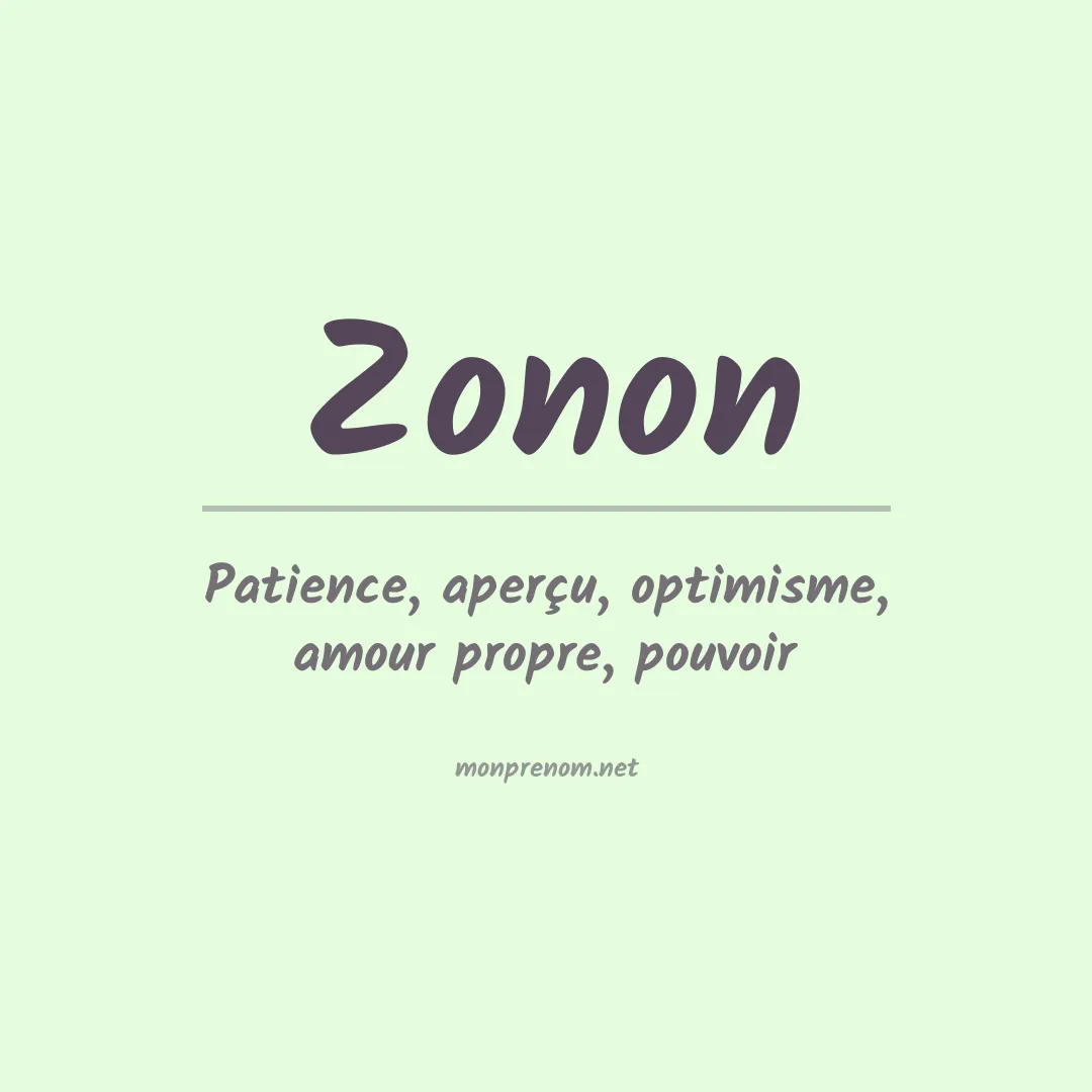 Signification du prénom Zonon