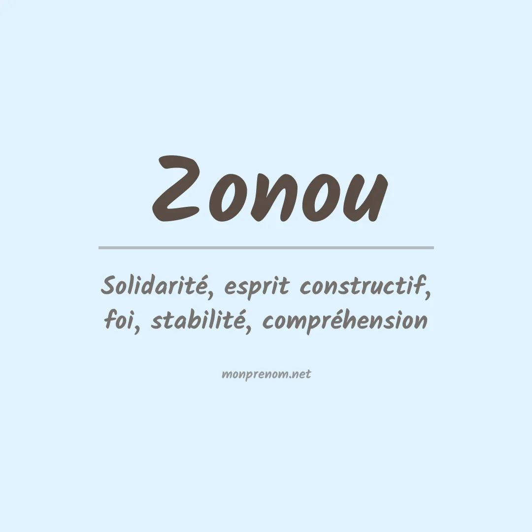 Signification du prénom Zonou