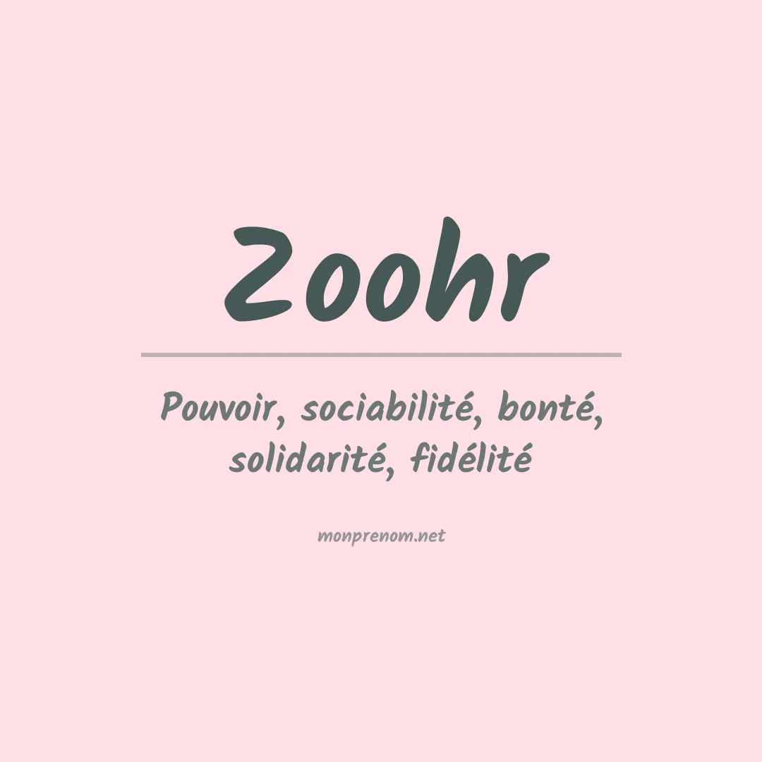 Signification du prénom Zoohr