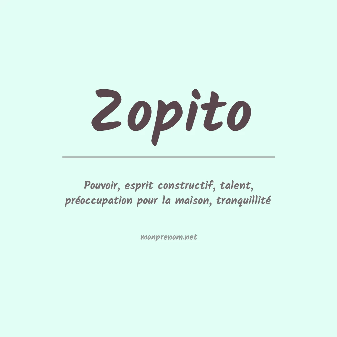 Prénom Zopito
