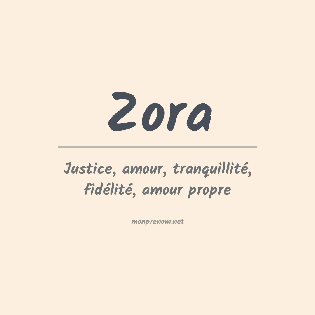 Signification du prénom Zora