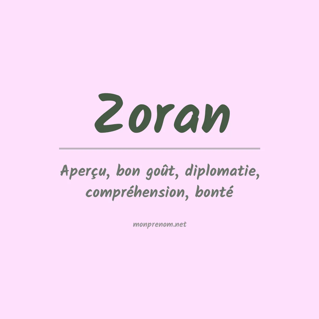 Signification du prénom Zoran