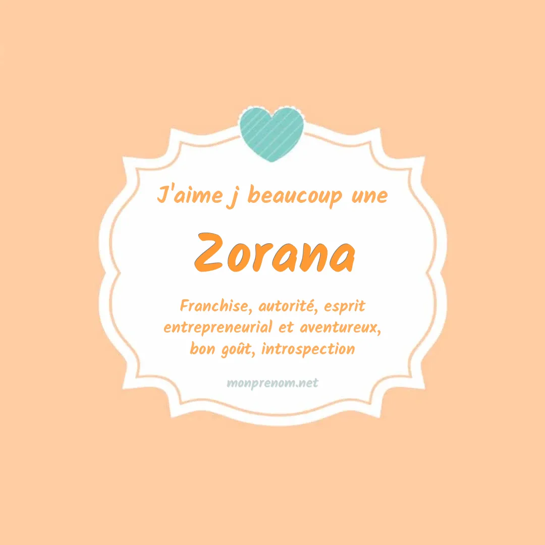 J'aime beaucoup Zorana