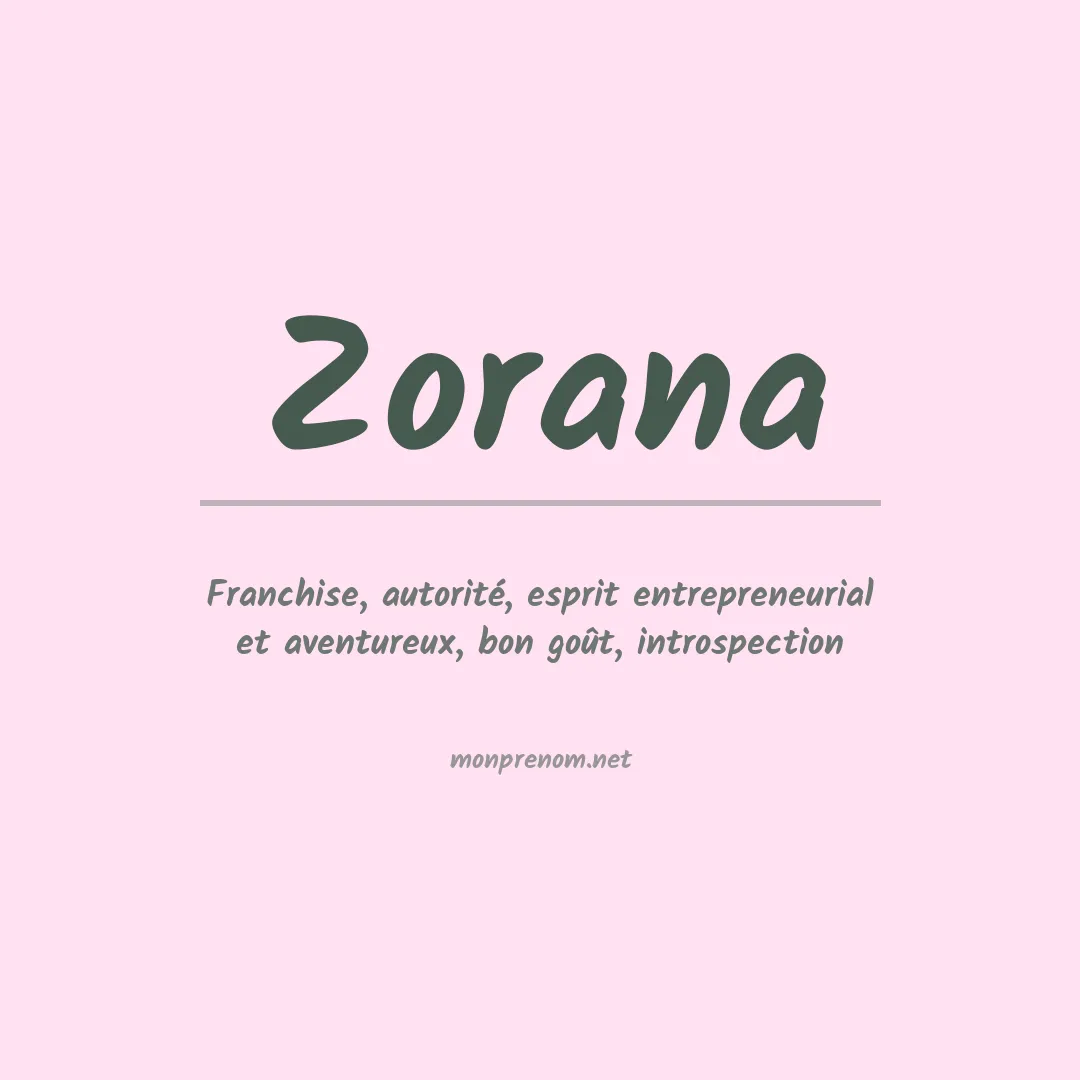 Signification du prénom Zorana