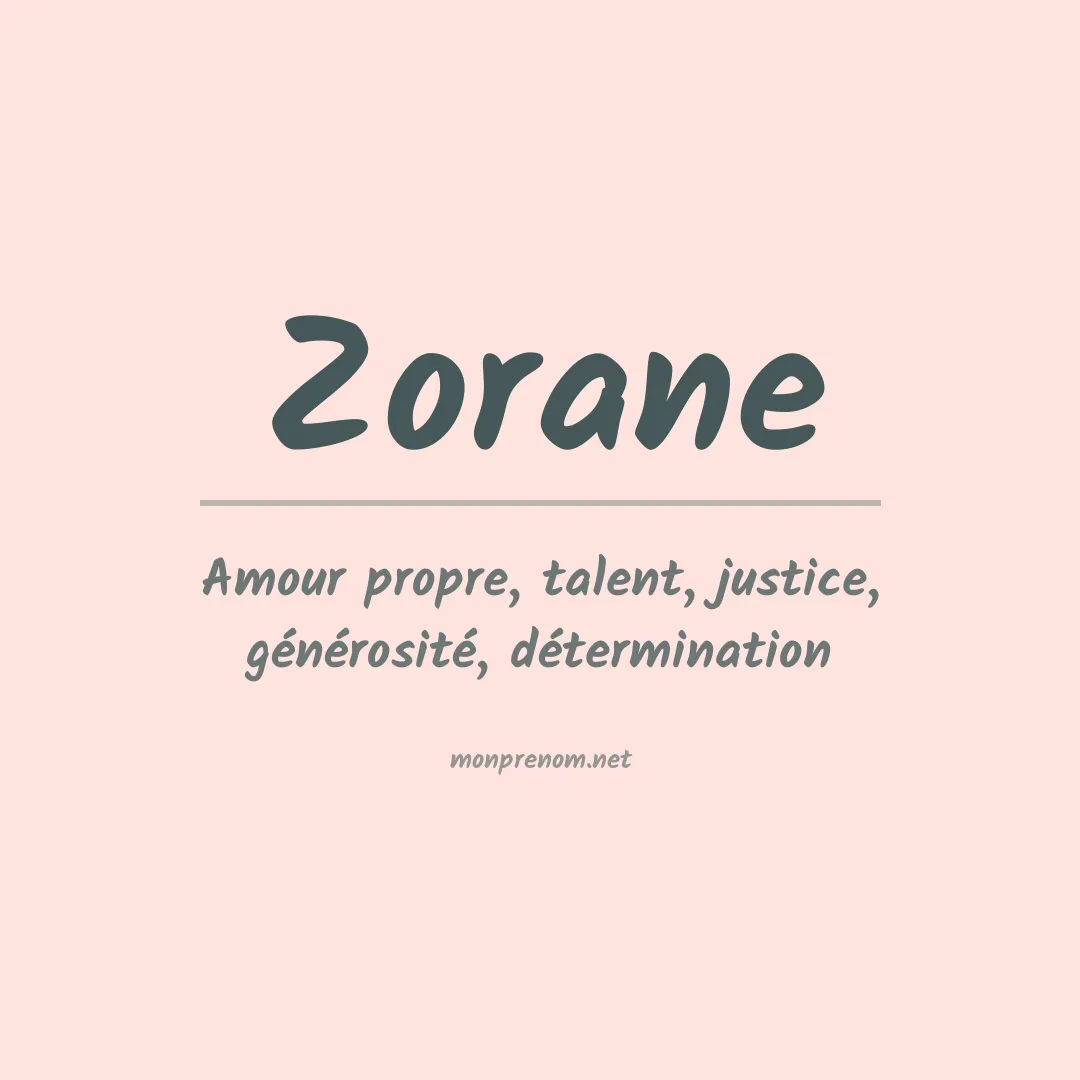 Prénom Zorane