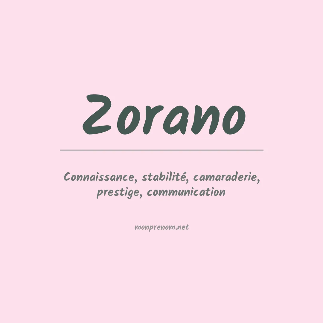 Prénom Zorano