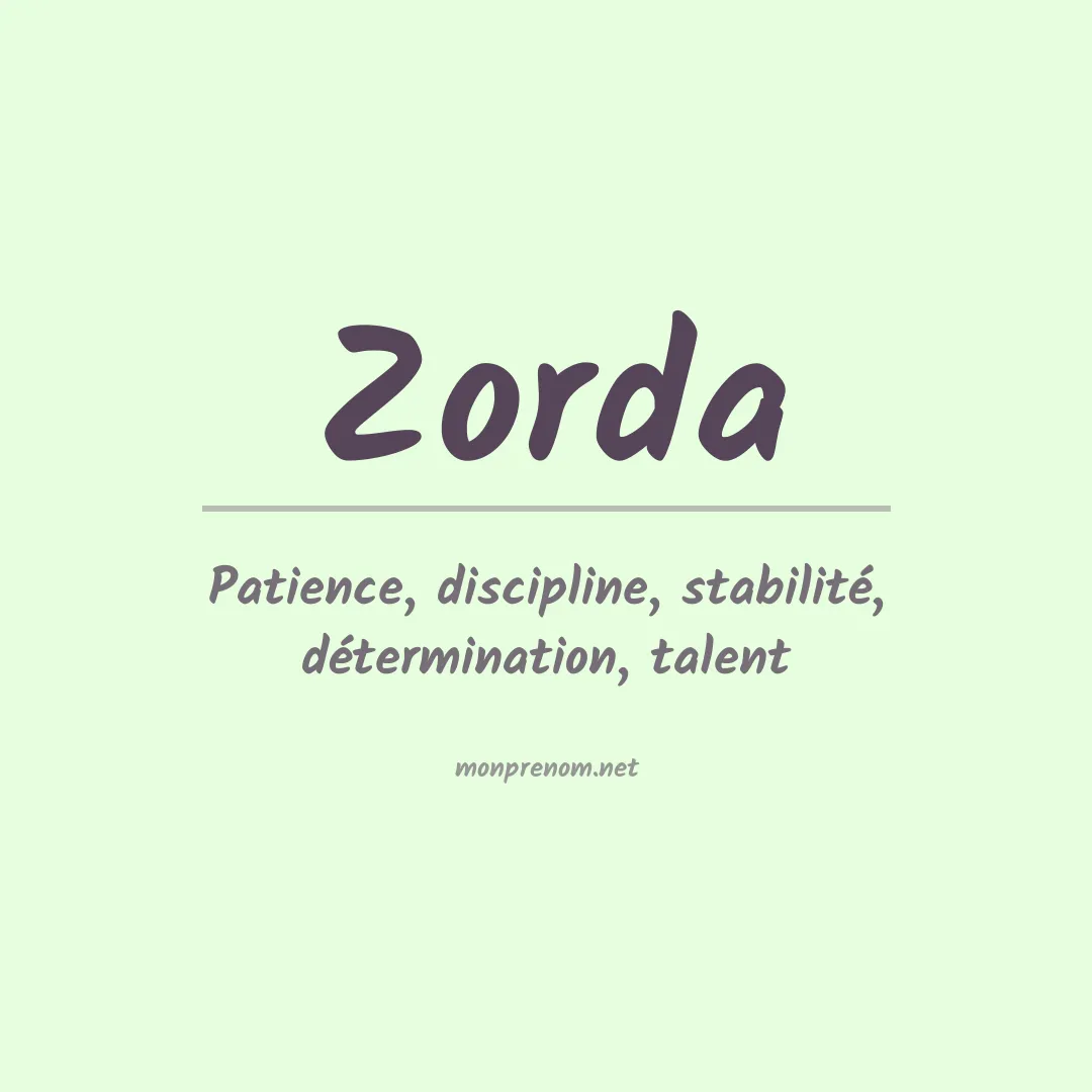 Prénom Zorda