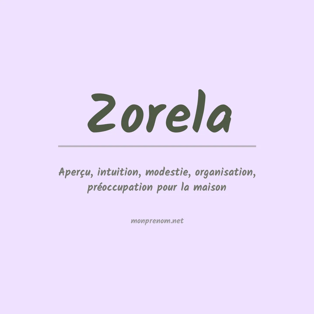 Prénom Zorela