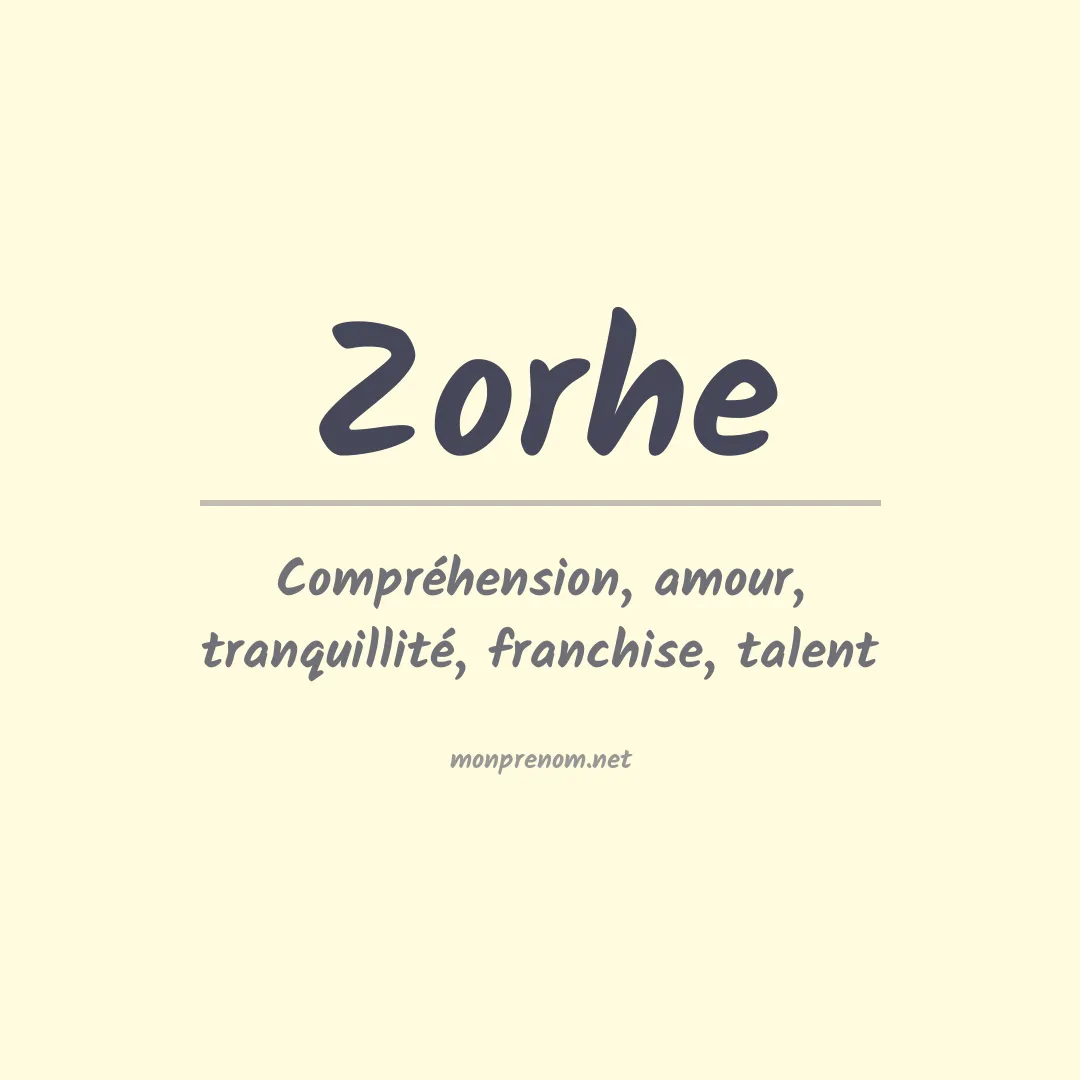 Prénom Zorhe