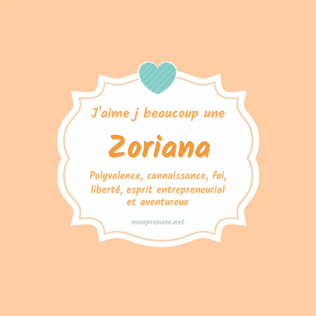 J'aime beaucoup Zoriana