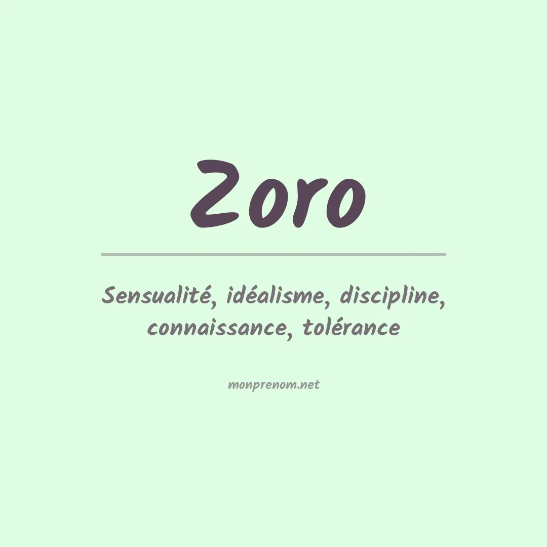 Signification du prénom Zoro