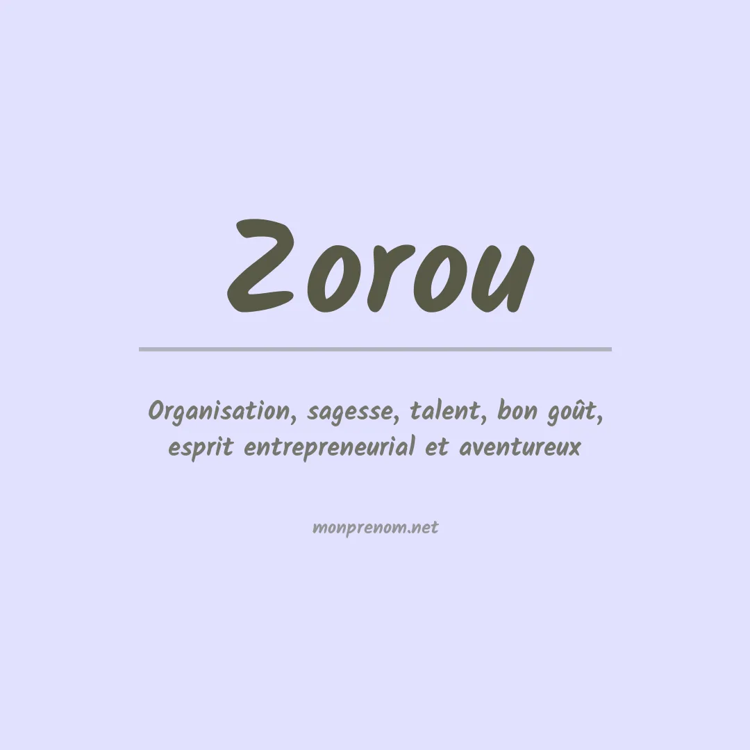 Prénom Zorou