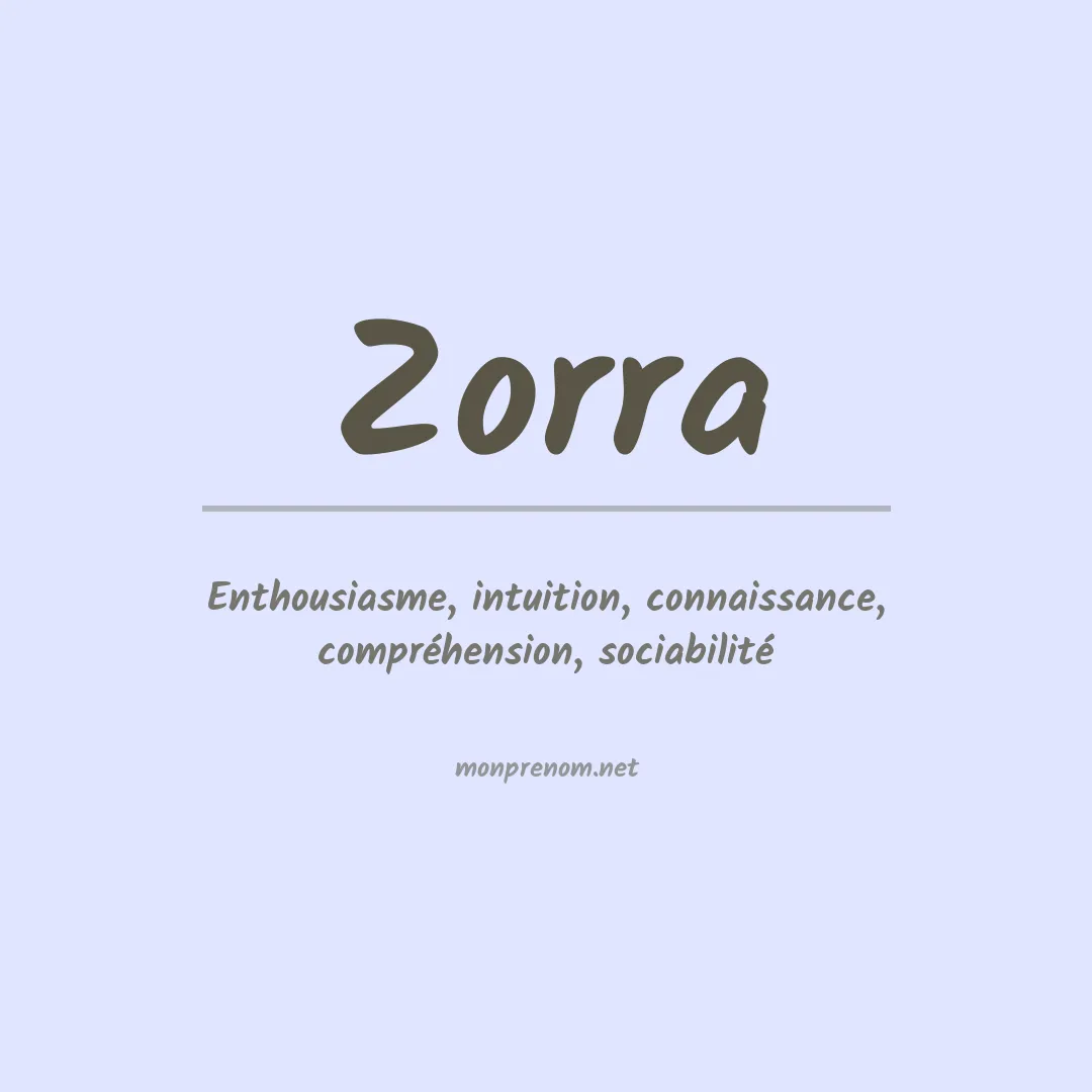 Signification du prénom Zorra