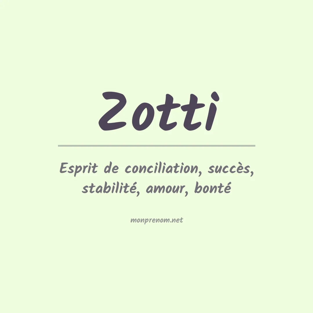 Prénom Zotti