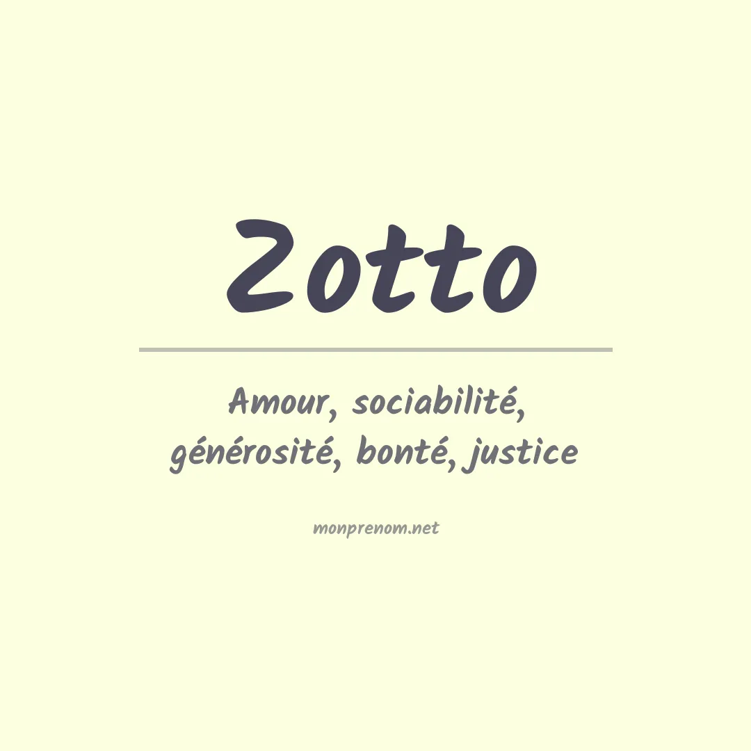 Prénom Zotto