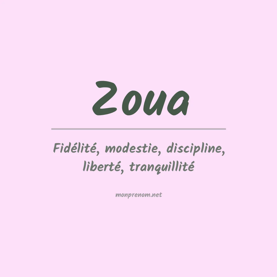 Signification du prénom Zoua