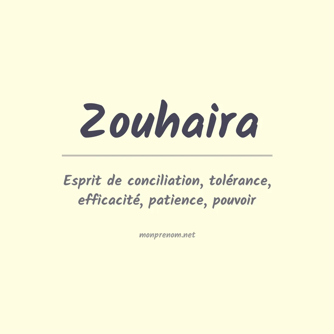 Prénom Zouhaira