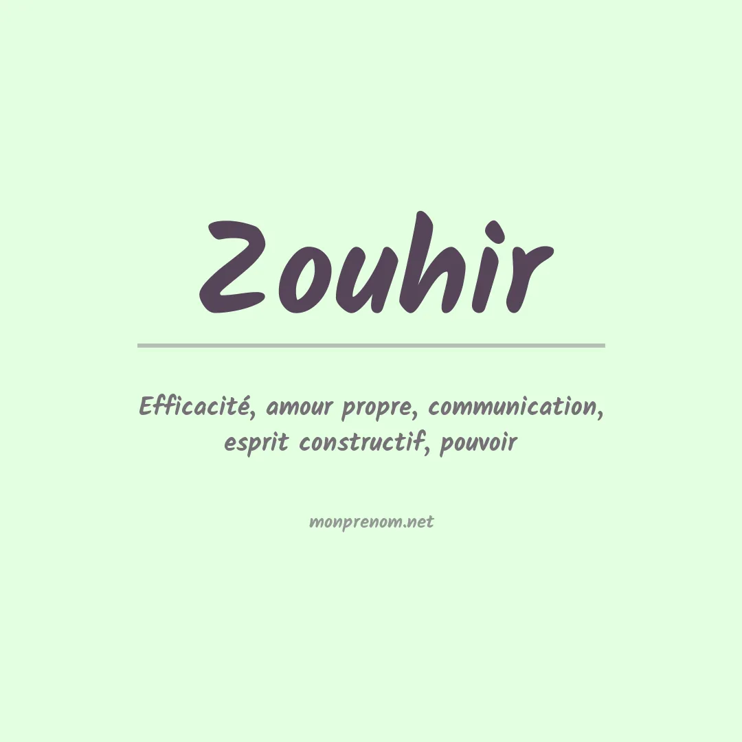 Prénom Zouhir