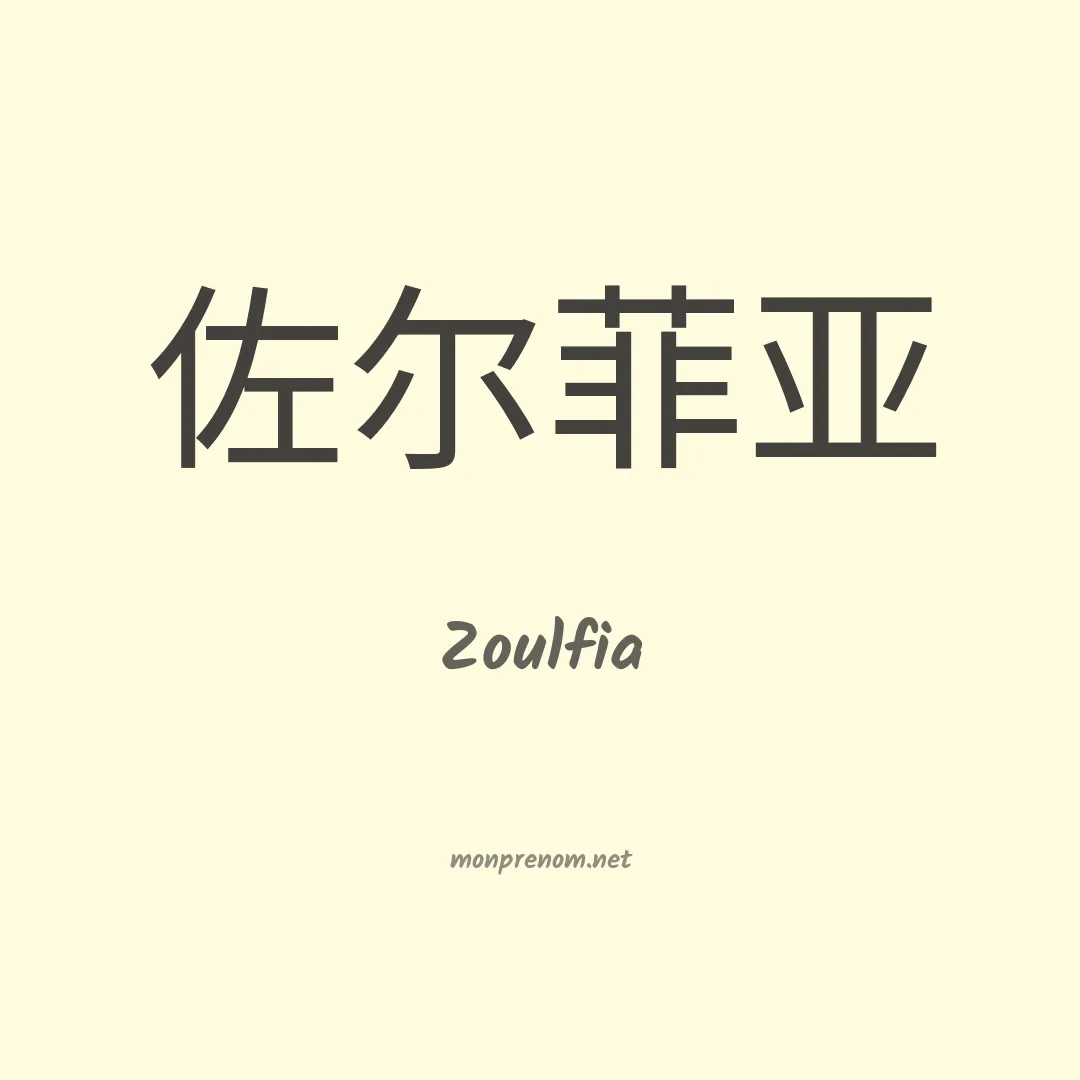 Zoulfia en chinois