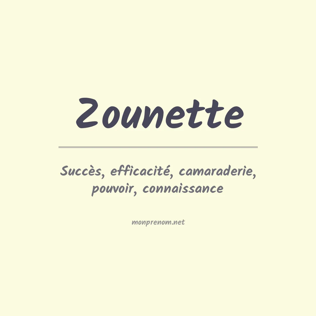 Prénom Zounette