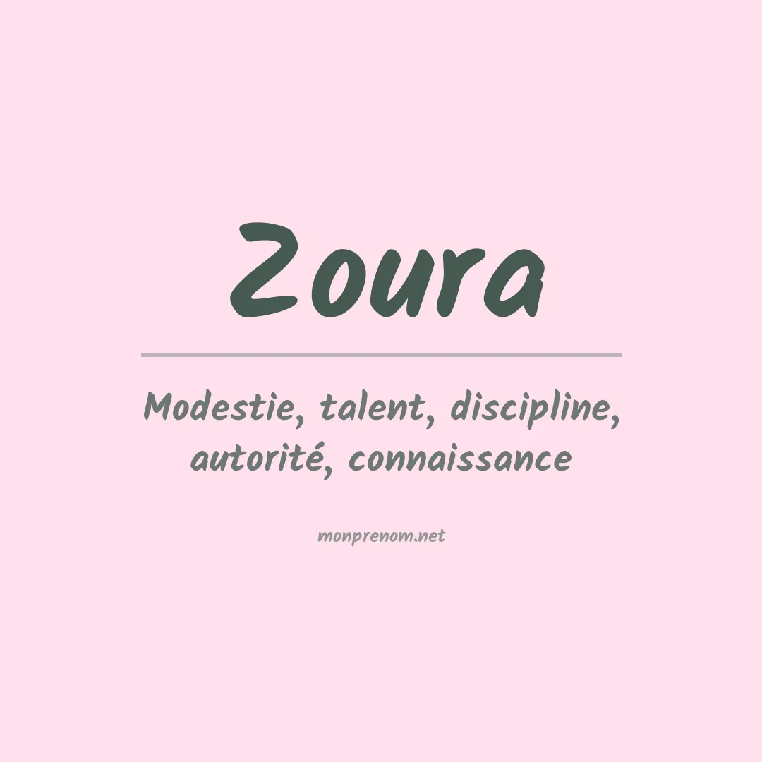 Signification du prénom Zoura