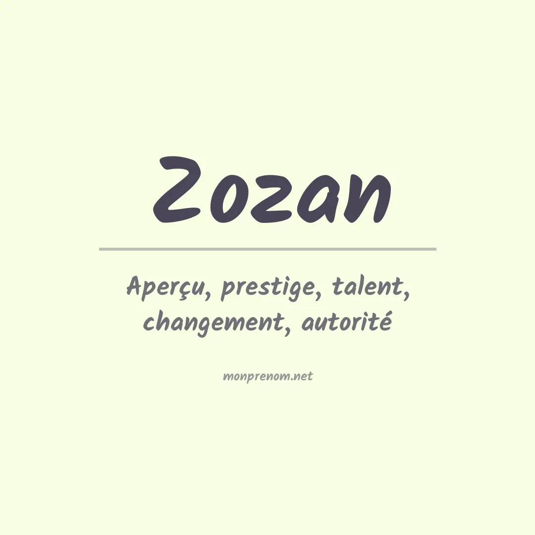Prénom Zozan