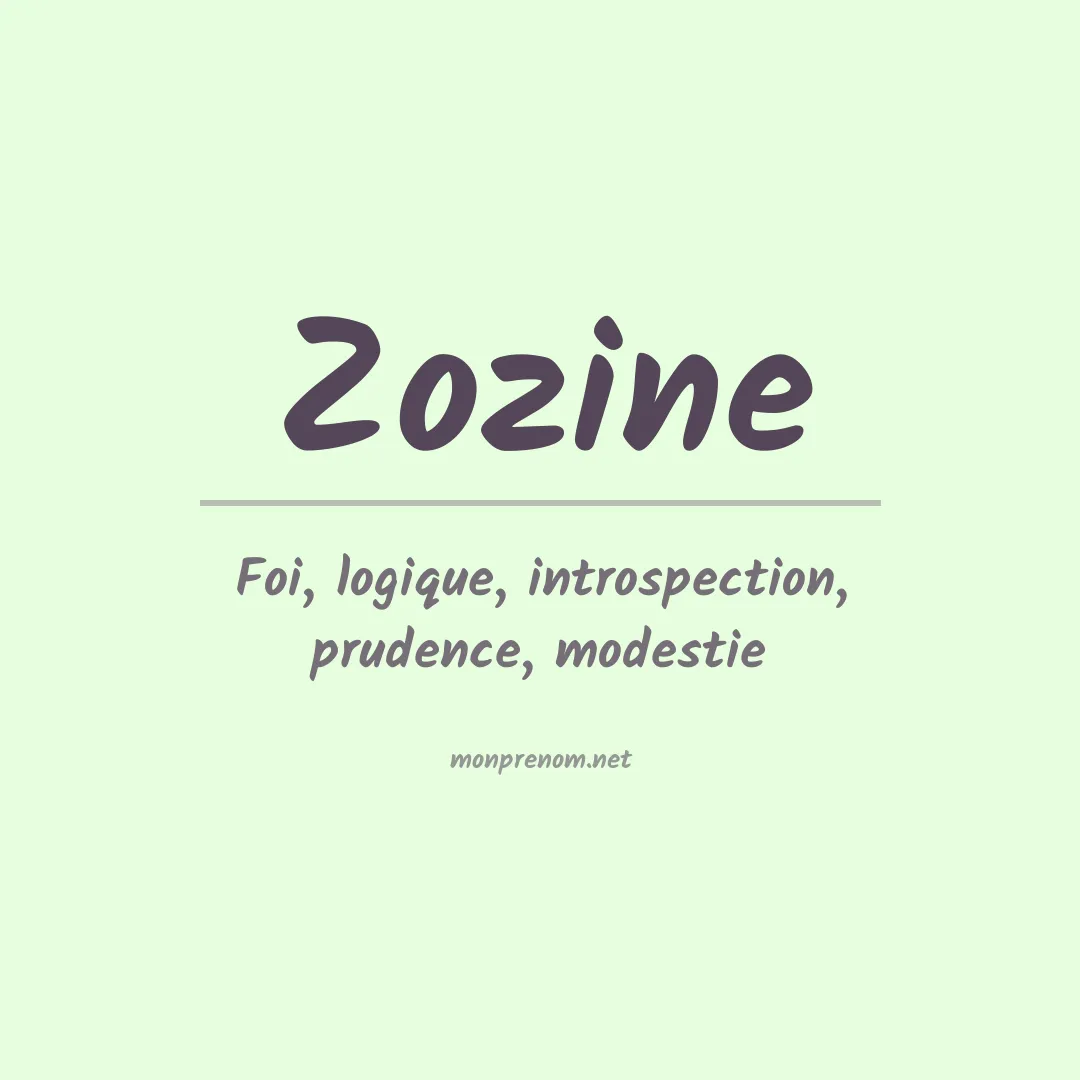 Signification du prénom Zozine